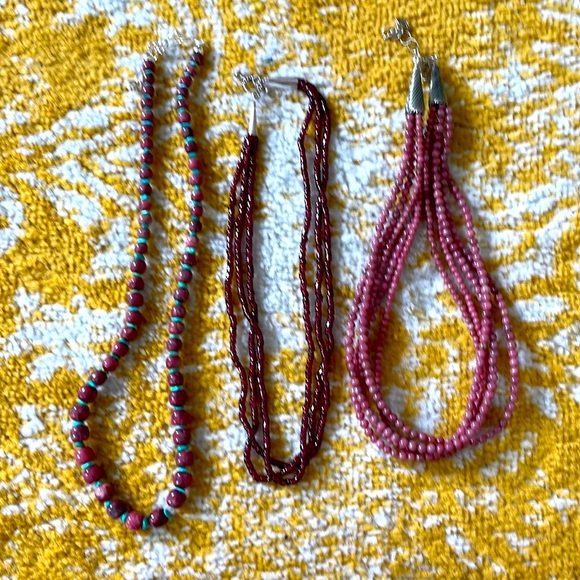 Hand Crafted Jewelry Nwot Bundle Rose Color Necklaces Turquoise